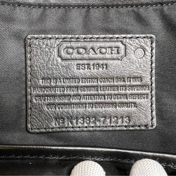 Limited Edition Coach Bleecker in Bar Stripe (Navy/Black) Leather F71213 - Picture 10 of 11